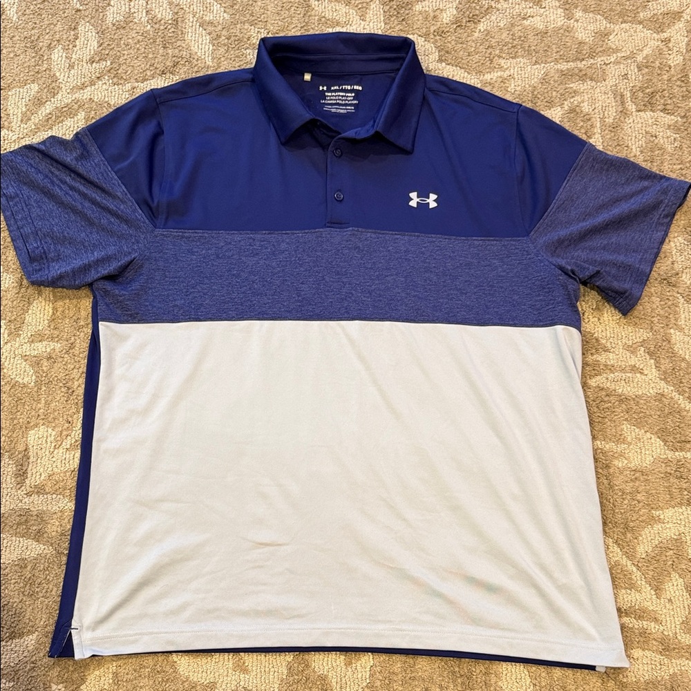 Under Armour Men's Golf Navy and Light Gray Polo